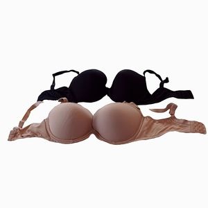 Bundle of two Underwire Bras Maiden Form/Secret Treasures Beige & Black 38DD